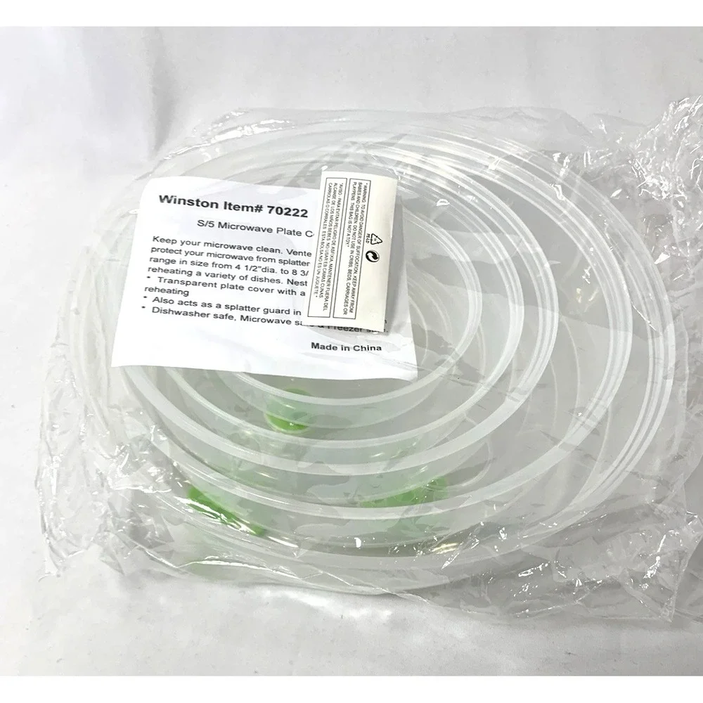 NEW Microwave Plate Covers w/ Adjustable Steam Vents Set of 5 in pkg.
